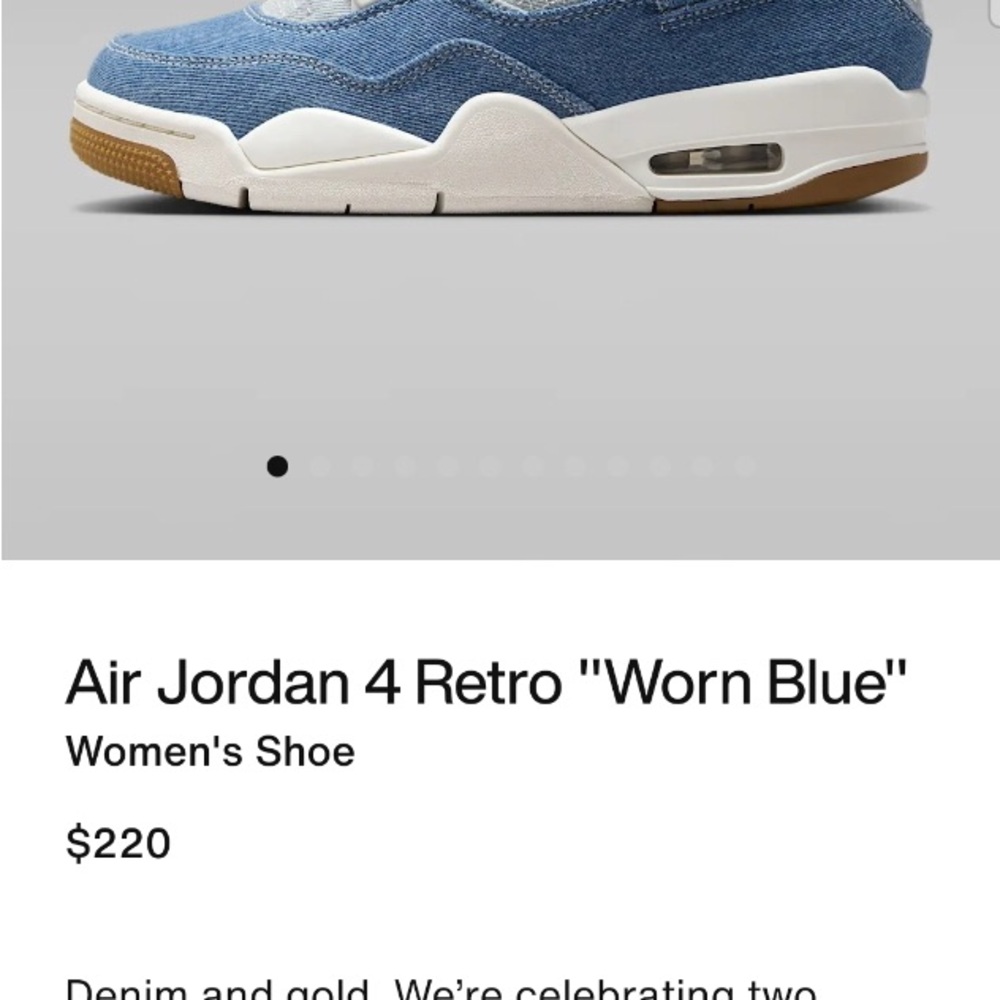 Jordan 4 Retro Women's Sneakers - Blue and White